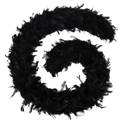 Black feather boa - black,